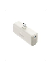 Anker Nano Power Bank with Built-in Foldable USB-C Connector, 5,000mAh Portable Charger 22.5W, for iPhone, Samsung Series, Huawei, iPad, AirPods, &amp; More , White
