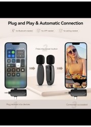 Radiotronics 393FT Wireless Lavalier Microphone for iPhone, Android, Camera, Laptop 3-in-1 2.4G Dual Mini Mics Ultra Low Delay & Noise Reduction