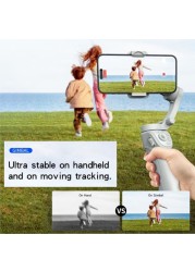 مثبت الهاتف Gimbal 360 Ai Auto Face Tracking يده سيلفي عصا ترايبود تتبع Gimbal، Yesido SF18 - رمادي