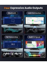 podofo 10.26 Touchscreen Portable Wireless Apple Carplay Car Stereo, Portable Car Screen Compatible with Bluetooth Hands-Free/GPS Navigation/Siri Assistant/Voice Control,7V-32V Suit for All Vehicles
