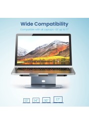 Remson Aluminum Laptop Stand Holder for Desk, 360 Rotating Aluminum Base, Compatible for MacBook12/13, MacBook Pro 13/15, MacBook Air 13, Lenovo, HP, Dell, Samsung and More Laptops from 13&quot; - 17&quot;
