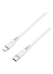توتو لايف فلاكس سيريز بي دي كابل شحن USB-C إلى لايتنينج لمزامنة البيانات - أبيض 1 متر