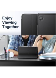 Case For Samsung Galaxy Tab A9 8.7 Inch, Slim Translucent Back Tri-Fold Stand Protective Tablet Cover, Support S Pen Charging, Auto Wake/Sleep (Black)