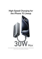 Anker Nano Power Bank With USB-C Cable Black 20000mAh 30W
