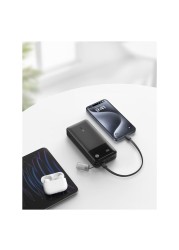 أنكر بي دي بنك طاقة - أسود ، 20000 مللي أمبير في الساعة، 30 واط مع كابل شحن USB-C إلى USB-C