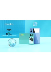 تابلت Modio M34 بشاشة 10.1 بوصة ثنائي شريحة الاتصال وذاكرة وصول عشوائي 8 جيجابايت وذاكرة تخزين داخلية 512 جيجابايت 5G مع لوحة مفاتيح وسماعة وقلم رقمي وغطاء خلفي