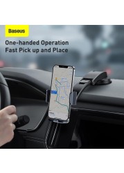 Baseus 2-in-1 Easy Control Clamp Car Phone Holder Dashboard/Air Vent 360 Degrees Rotatable Car Phone Stand Car Mobile Stand Compatible with iPhone 13 Pro/Pro Max/Mini, Galaxy, and all 4.7-6.7&#39;&#39; Black