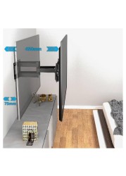 Full Motion TV Wall Mount For Most 32-80 inch TV, Swivel And Tilt TV Mount With Rugged Double Arm Bracket, Universal Flexible TV Stand