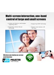 Wownect T6 Wifi LED Projector Wireless With 100&quot; 4K Screen, 3500 Lumens [ Wireless Mobile Cast ] Home Theater Outdoor Gaming Projector HD 1080P, Upto 200&#39;&#39; Screen Size