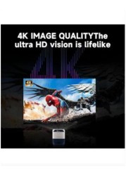 Radiotronics Portable Smart Home Theater 4K Projector Wi-Fi Bluetooth Android Mobile Screen LED TV Game Projector Manual Focus HDMI/USB/AV/Remote Control with Angle Stand Q5