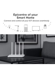 Xiaomi - Mi WIFI Router 4C Roteador APP Control 64MB RAM 802.11 b/g/n 2.4G 300Mbps 4 Antennas Wireless Routers Repeater for Home Mi Wifi App, Android and iOS Compatible White