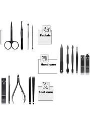 Nail Clipper Set 15 In 1 Nail File Swing Out Nail Cleaner File Popular Gifts For Men & Women Best Nail Care For Manicure Pedicure Home & Travel Manicure Set Red, Black, 11 X 7 X 2 Cm
