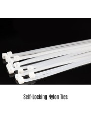 Generic-100pcs Self-Locking Nylon Ties Cable Ties Plastic Zip Ties 14 Inch 176lb Tensile Strength for Wire Organization Fixation Package(White)