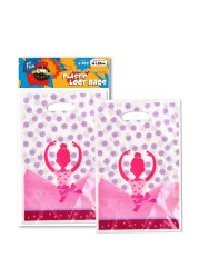 Fun It&#39;s Cool Ballerina Printed Plastic Loot Bags Multicolour 16x25cm 6 PCS