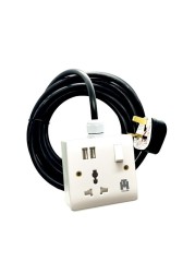 حسن مقبس واحد USB منفذ طاقة عالمي سلك تمديد 30 متر ، أبيض ، شاحن موبايل ، تمديد سلك طويل
