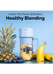 FITTO Portable Blender, Mini Juicer for Smoothies & Shakes, Leakproof Design, Rechargeable with 10-Blade System, 340ml Portable Smoothie Blender, Perfect for Travel, Gym, Home Use
