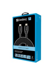 ساندبرغ 2.0 HDMI كابل 2 متر - أسود