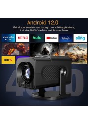 واونكت جهاز عرض محمول صغير Andorid HY320 مع وحدة تحكم ألعاب 2 في 1 جهاز عرض ألعاب 1080P ذكي فل اتش دي 4 كيه يدعم جهاز عرض الفيديو