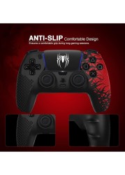 Anti-Slip Silicone Skin for PS5 Controller Soft Protective Cover Case Touch Pad Stickers Enhance Grip Comfort Controller Accessories for PlayStation