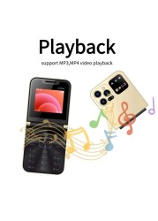 هاتف Hope Flip المحمول مع تسجيل تلقائي للمكالمات، راديو FM، قرص سريع، صوت سحري، GSM ثنائي SIM، هاتف محمول قابل للطي لكبار السن - أزرار كبيرة، مكبر صوت عالٍ، عمر بطارية طويل