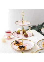 Aiwanto 3-Tier Cupcake Stand Tower Dessert Display Plate Serving Tray Dish Treat Stacked Pastry Fruit Serving Platter Carrier for Gift Tea Party Restaurant