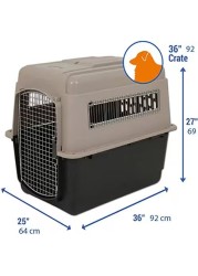 PETMATE ULTRA VARI KENNEL FASHION 36&quot; 50-70lbs ~ TAUPE &amp; BLACK