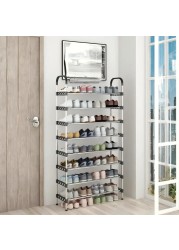 8-Layer Simple Metal Shoe Rack &ndash; 5 Pipes Per Layer, Shoe Storage Organizer for Entryway, Living Room, Hallway &ndash; Durable &amp; Space-Saving Design