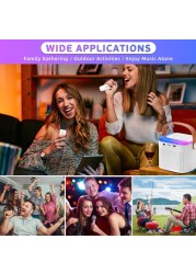 Portable Bluetooth PA Speaker System with 2 Wireless Microphones, 20W Singing Machine for Adults and Kids, Karaoke Speaker with Echo Effects
