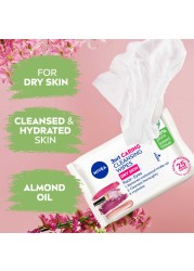 NIVEA Face Wipes Gentle Cleansing 3-in-1 Dry &amp; Sensitive Skin 25 Wipes