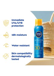 NIVEA SUN Spray Protect &amp; Refresh Water Resistant SPF 30 Spray 200ml