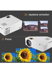 FunLites &nbsp; Bluetooth 1080P Projector,+80% Brightness Video Projector with 200&quot; Display 60,000 Hrs Led Home Theater Projector,Native 1080P Compatible with Fire TV Stick,PS4, HDMI, VGA, AV and USB