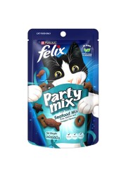 Purina Felix Party Mix Seafood Mix Dry Cat Treats, 60g