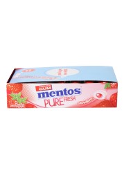 Mentos Pure Fresh Sugar Free Chewing Gum Strawberry Flavour Rolls, 15.75g Pack of 16