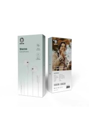 Green Lion Wired Stereo Earphones With Type-C Connector, Stereo Surround, Seamless Sound, Endless Connection, Durable TPE + Copper Wire, 1.2M Cable Length, Clear Sound - White
