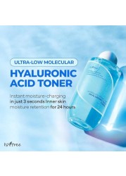ISNTREE Ultra-Low Molecular Hyaluronic Acid Toner 300ml 10.14 fl.oz| Quick Absorbing Hyaluronic Acid Toner | Deeply hydrates and smoothens The Skin