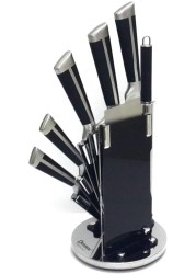 Stainless Steel Knife Set 9 Pieces With 360 degree stand