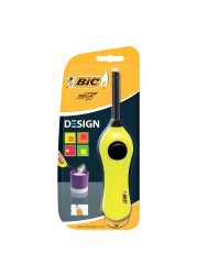 Bic Design Mega Lighter Blister Yellow Green Orange Pink