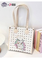 MY LITTLE PONY Cute Unicorn Tote Bag For Girls Large Capacity Shoulder Bag Lightweight And Fashionable Foldable And Multi Functional Bag For Commute Outing Party Christmas Halloween Birthday Gift For
