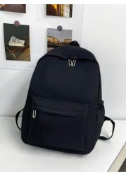 One Piece 26 Alphabet DIY Back To School Fashion Large Capacity School Bag Cute Stylish Multifunctional Backpack Wallet Solid Color Durable Nylon School Backpack Adjustable Strap Multiple Pockets Book