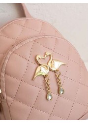 A Mini Quilted Backpack A Mini Swan Hardware Decoration Small School Bag Very Suitable For Travel Shopping School Bag S Bag S Backpack Mini Backpack Bag School