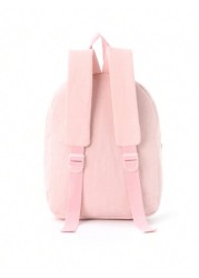 1pc Cute Cartoon Bear Embroidery Large Capacity Multifunctional Corduroy Material Children S Backpack Children S School Bag Suitable For Girls Boys Kindergarten Elementary School Outdoor Travel Holida