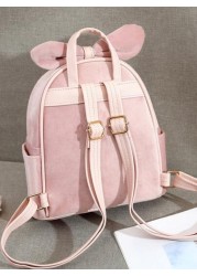 1pc Cute Fashionable Mini Plush Bow Backpack For Kids Girls Versatile Small Travel Shoulder Bag Suitable For Teens