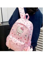 Sanrio Sanrio Backpack Kawaii Stylish School Bag Girl s Colorblock Rucksack Large Capacity Foldable Outdoors Daypack