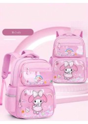 Sanrio Sanrio Hello Kitty Kuromi Kids Backpack Cartoon Cute Girl Double Shoulder Bag Ergonomic Backpack School Style Suitable For Back To School Season Reflective Night Bag