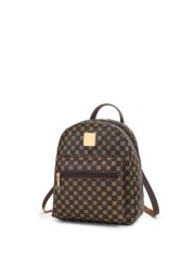 Cute Small Zipper Backpack Geometric Pattern Backpack With Adjustable Strap