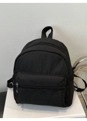 1pc Multi Function Mini Student Backpack Cute Striped Texture Commuter Bag With Multiple Pockets And Comfortable Shoulder Straps