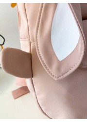 1pc Cartoon Rabbit Design Girls Zipper Closure Small Backpack