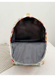 1 Pc Casual Maple Leaf Print Double Shoulder Backpack Zipper Closure Adjustable Straps School Bag Lightweight Student Bag Casual Daypack Large Capacity Backpack With Laptop Compartment Bookbag For Stu