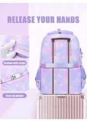 3pcs Girls Backpack Set School Bag Student Bookbag Outdoor Travel Bag Pencil Case Lunch Bag Suitable For Teenage Girls School And Travel Random Print