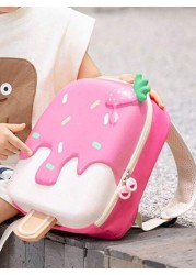 New Ins Style Cute Cartoon Ice Cream Shaped Backpack Strawberry Ice Cream Design